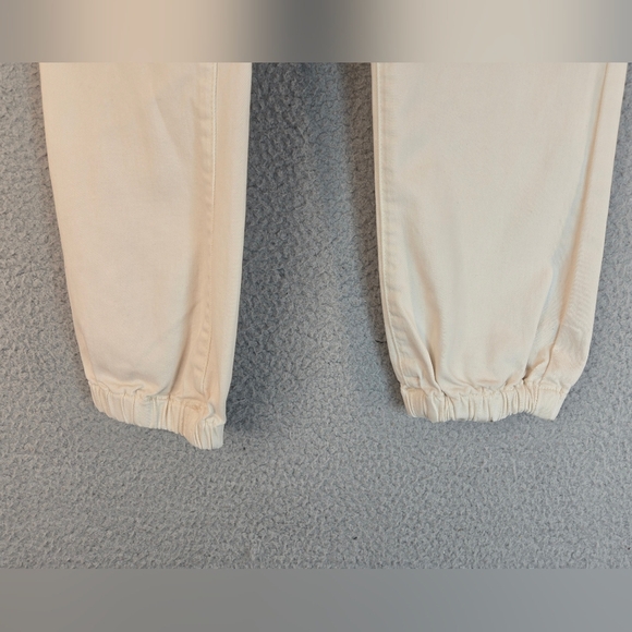 Paige Womens Mayslie Joggers Sz 23x25.5 Quartz Sand Beige Double Button Pleated - Picture 7 of 13